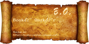 Boskó Oszkár névjegykártya